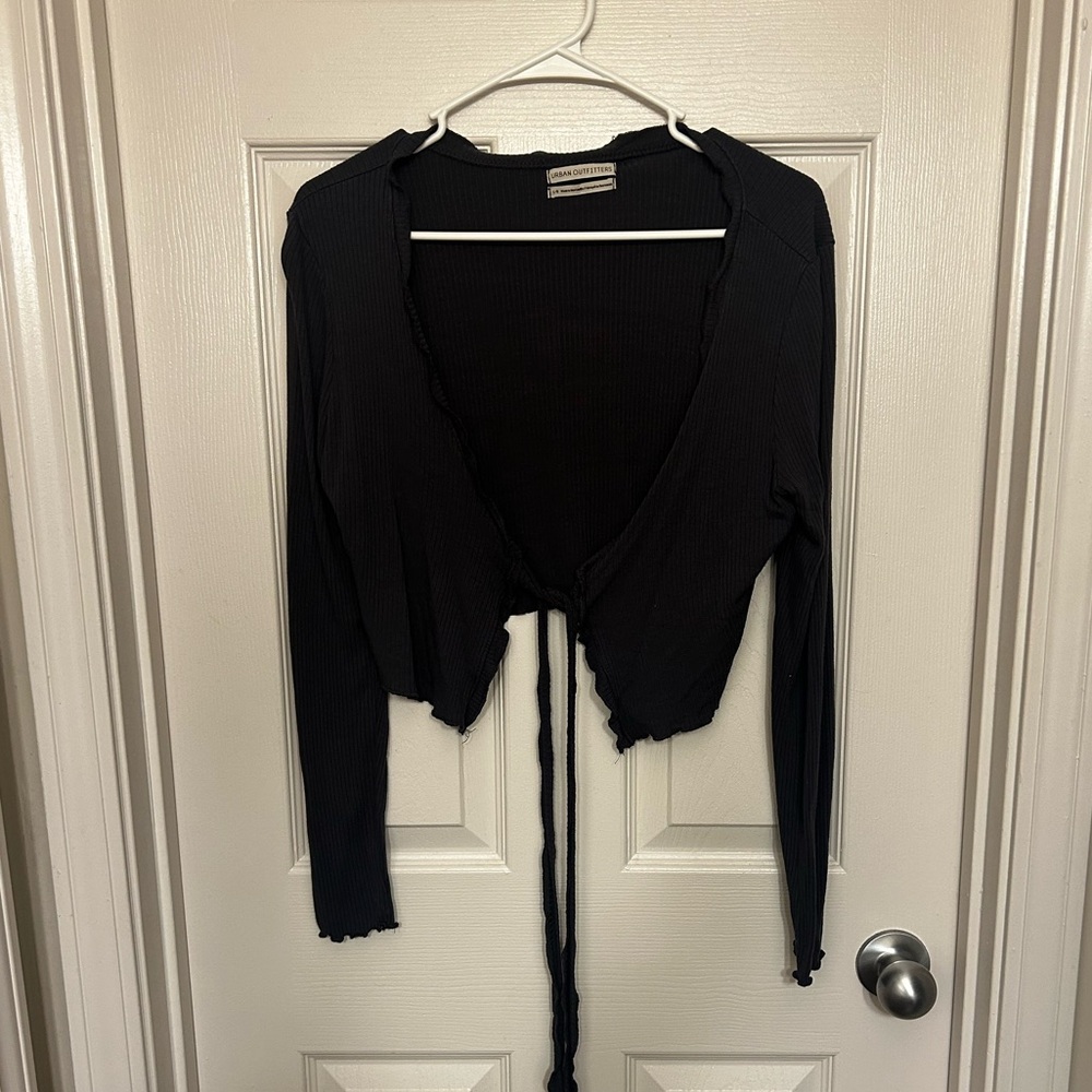 Urban Outfitters Navy Ribbed Cropped Shawl